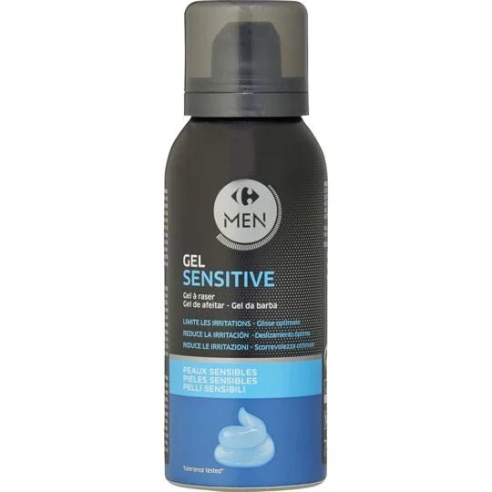 Gel à raser peaux sensibles CARREFOUR le spray de 75mL DLC: 23-DEC25