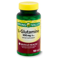 
              Spring Valley L-Glutamine Amino Acid Supplements,2 Tablets Per Serving, 100 Ct-MC
            