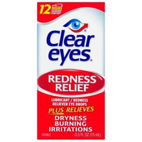 Gouttes oculaires lubrifiantes Clear Eyes Redness Eye Relief 0,5 fl oz 15mL DLC:  Déc26