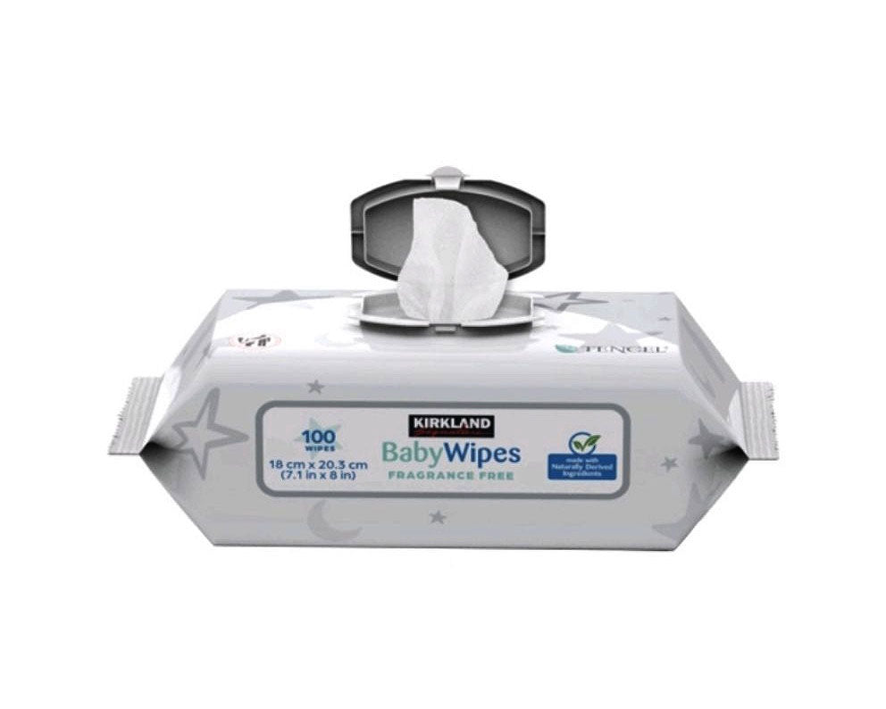 Kirkland BabyWipes Fragrance Free 100 Wipes 18 cm x 20.3 cm (7.1 in x 8 in) DLC: Janv26