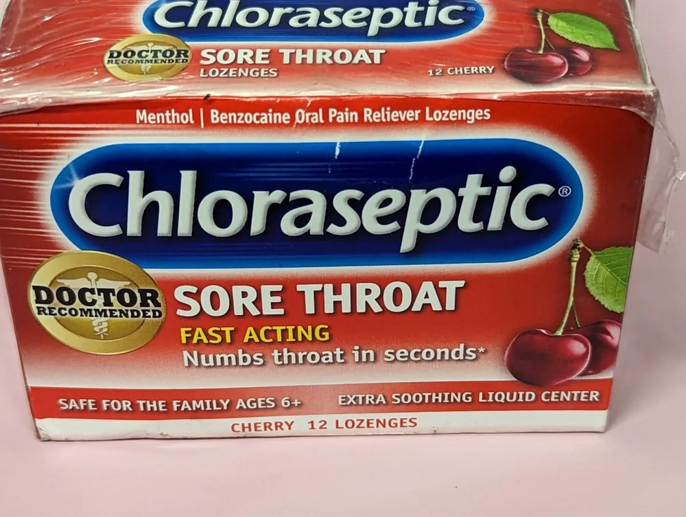 6) Chloraseptic Sore Throat Lozenges Fast Acting Pain Relief 12 Each Exp 10/25
