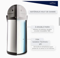 
              HTH Thermos Flask Push Jugs Double Wall Stainless Steel Vacuum Flask 4L
            