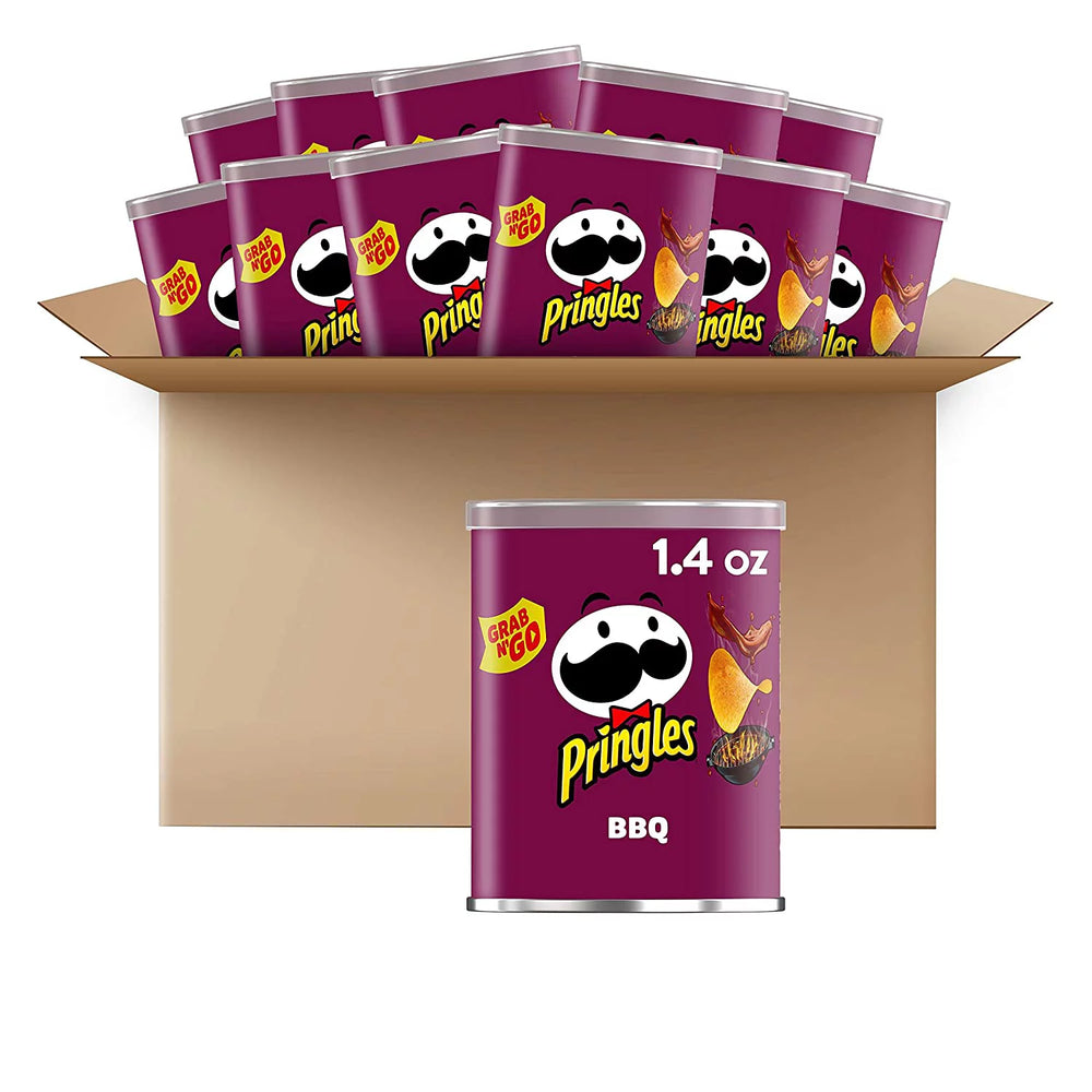 Pringles Potato Crisps Chips, Bbq, 1.4oz(40g) DLC: 30 JANV 2024