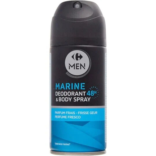 Déodorant Marine 48h CARREFOUR la bombe de 150mL DLC: 23-MAR26