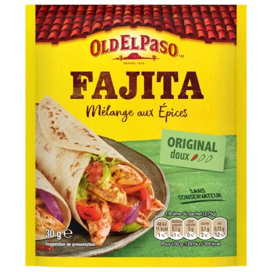 Epices pour Fajitas/doux OLD EL PASO le sachet de 30g  DLC: 13-MAR24