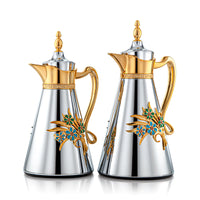 Almarjan 2 Pieces Vacuum Flask Set Silver - PRP-0700/1000C