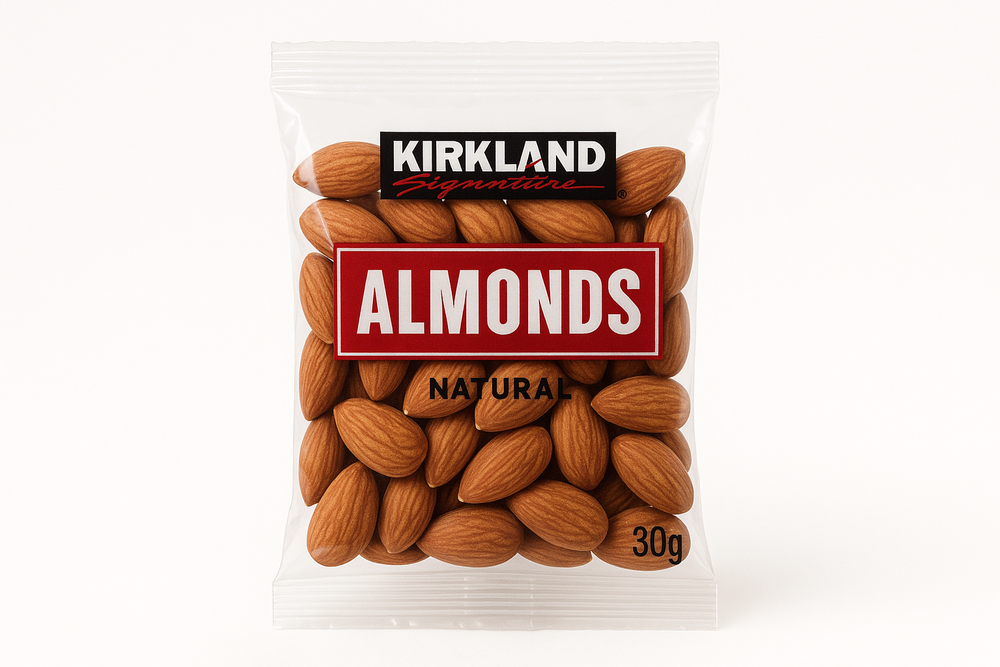 kirkland almonds 30g transparent sachet