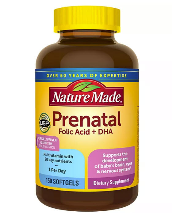 Nature Made Prenatal + DHA, 200mg Softgels (150 ct.)02/2027