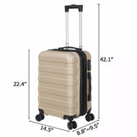 
              21" Travel Carry-on Luggage Trolley Wheeled Suitcase Hardside Luggage Set
            
