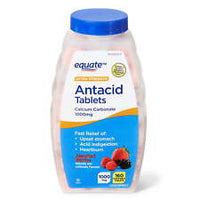 EQUATE Ultra Strength Antacid 1000 MG 160 Tablets Assorted Berries DLC: Juin24