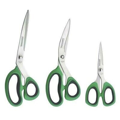 3 PIECE SET TITANIUM COATED STAINLESS STEEL SCISSORS 9” 8” UTILITY 5¼