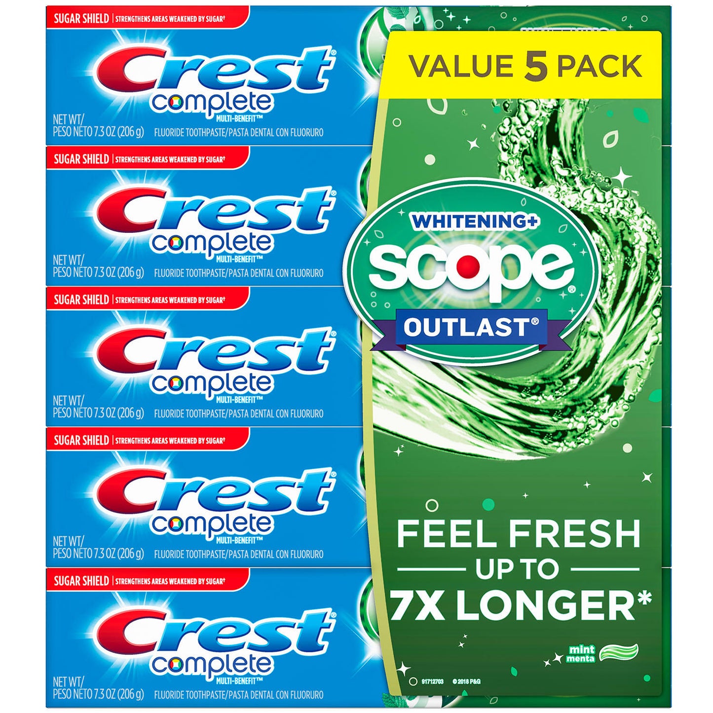 Crest Complete Whitening + Scope Toothpaste 7.3 oz./206g DLC: FEV/2022