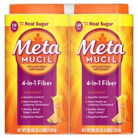 Metamucil Fiber 4-in-1 Psyllium Fiber Supplement Powder, Orange 1,56 kg DLC: MARS26