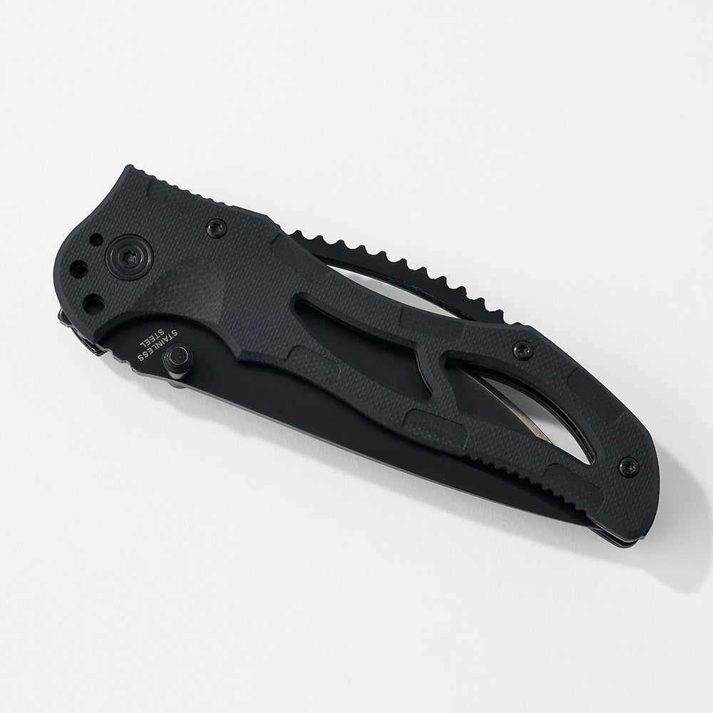 Black Stainless Steel Stealth Pocket Knife