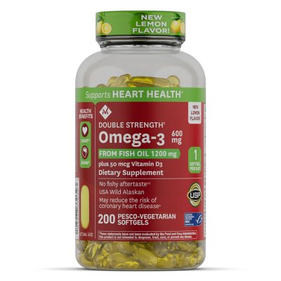 Member's Mark 600mg Omega-3 from Fish Oil with 50 mcg Vitamin D3 (200 ct.)
