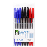 Check Plus Ballpens 8Ct Asssorted Colors