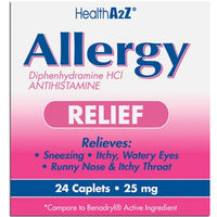 Health A 2Z Alergy Relief 25 Mg 24 Ct Diphenhydramine Compare To Benadryl