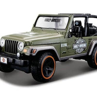 Maisto 1:27 Harley-Davidson Jeep Wrangler Diecast Vehicle in Green