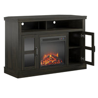 A Design Studio Poplar Corner Tv Stand with Fireplace for TVs up to 54"