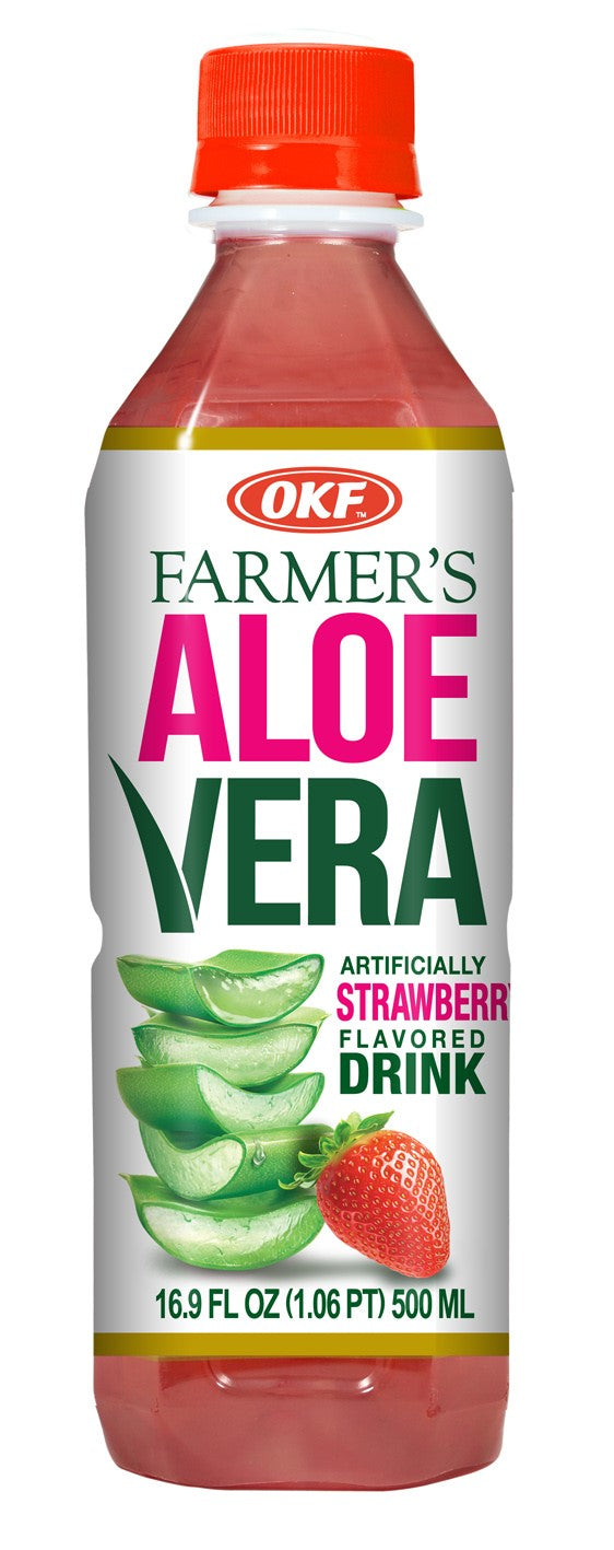 Farmers Aloe Drink Strawberry 16.9Oz/500 mL DLC: 02/DEC/2021