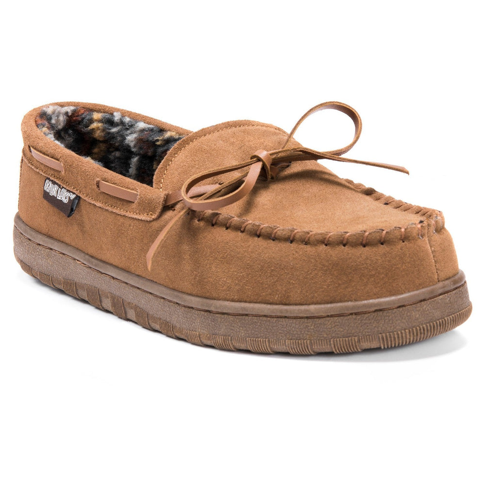 Men's MUK LUKS® Berber Suede Moccasin Slipper
