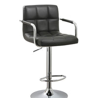 Ac Pacific Contemporary Adjustable Swivel Arm Bar Stool with Cushion