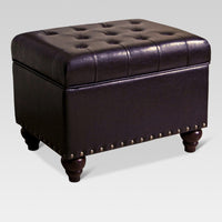 Tufted Storage Ottoman with Nailh (Ultre dégradé)