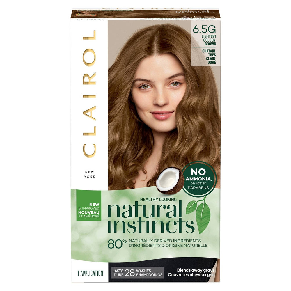 Natural Instincts Clairol Non-Permanent Hair Color - 6.5G Lightest Golden Brown, Amber Shimmer - 1