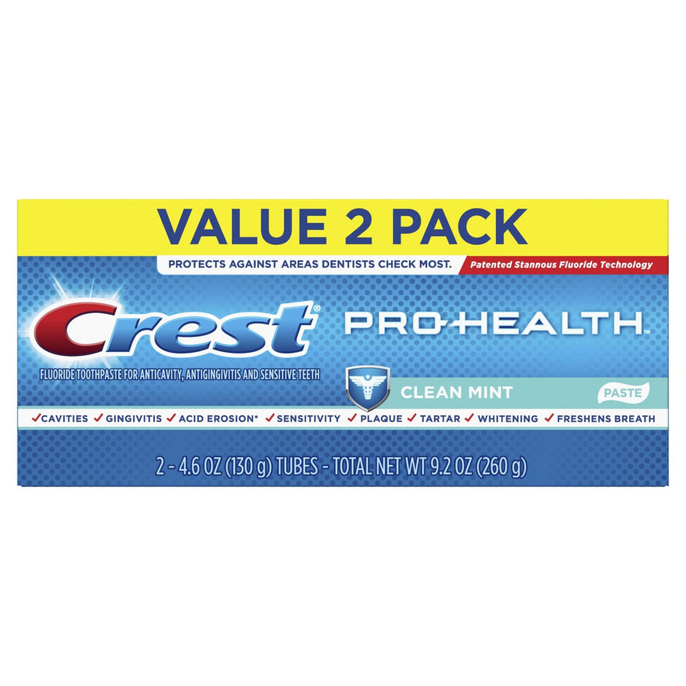 Crest Pro-Health Smooth Formula Toothpaste Clean Mint Paste - 4.6oz/2pk