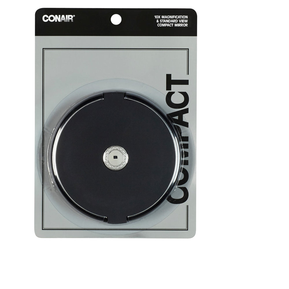 Conair Soft touch Black Compact 1x/10x  Mirror