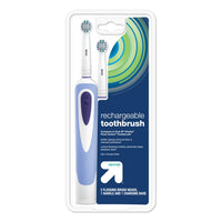 Rechargeable Oscillating Toothbrush with 2 Replacement Brush Heads - Up&Up™