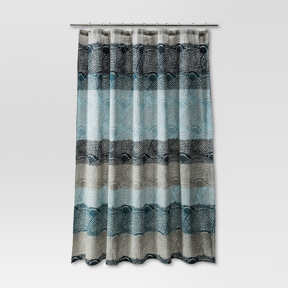 Dot Scallop Shower Curtain Cool - Threshold