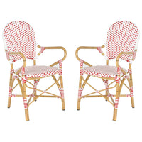 2pc Biarritz Wicker Patio Arm Chair - Red/White  -