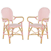 2pc Biarritz Wicker Patio Arm Chair - Red/White  -