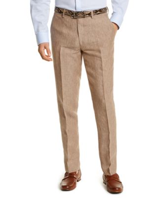 BROWN PIN LINEN PNT