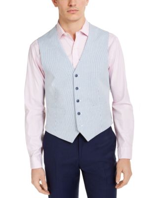 Blue Seersucker LARGE S/S LT/PASBLUE