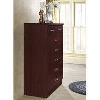 Hodedah 7 Drawer Dresser with Two Locks, Mahogany