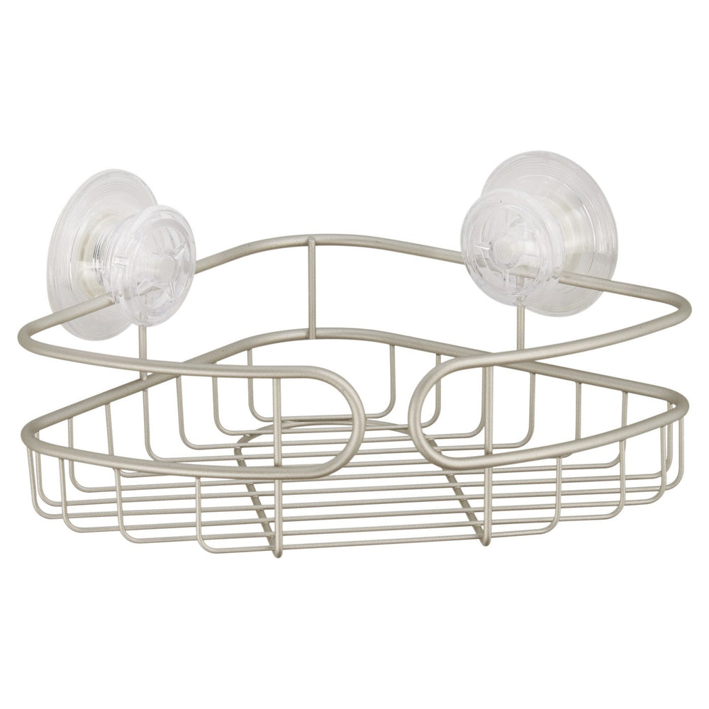 Corner PowerLock Ultra Suction Shower Caddy Satin