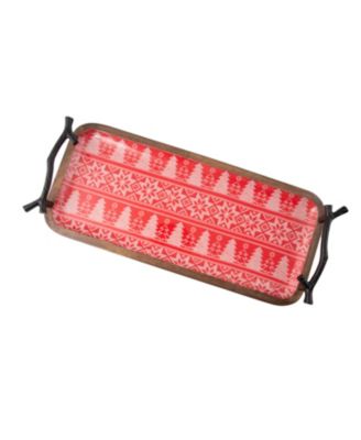 Thirstystone Chalet Wood Serving Tray with Red