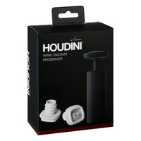 Houdini Wine Vacuum Preserver 6"x 4"x 7" Black