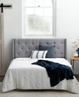 
              Tete de Lit Low Profile Queen Size Wingback Headboard 2 Places
            