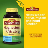 Nature Made Magnesium Citrate 250 mg. 180 Count DLC: MAR25