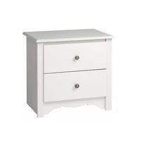
              Prepac Monterey 2 Drawer Bedroom Nightstand, White
            