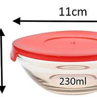 Nested Glass Bowls Set With Poinsettia Design and Red Lids - N°2