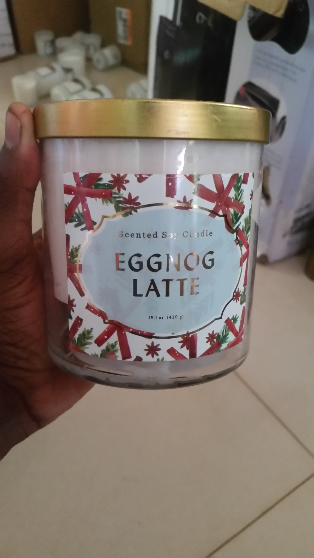 15.1oz Lidded Glass Jar 2-Wick Candle Eggnog Latte - Opalhouse™