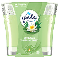 Glade Candle Scented 3.4 Oz Bamboo & Waterlily Bliss