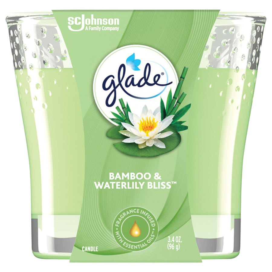 Glade Candle Scented 3.4 Oz Bamboo & Waterlily Bliss