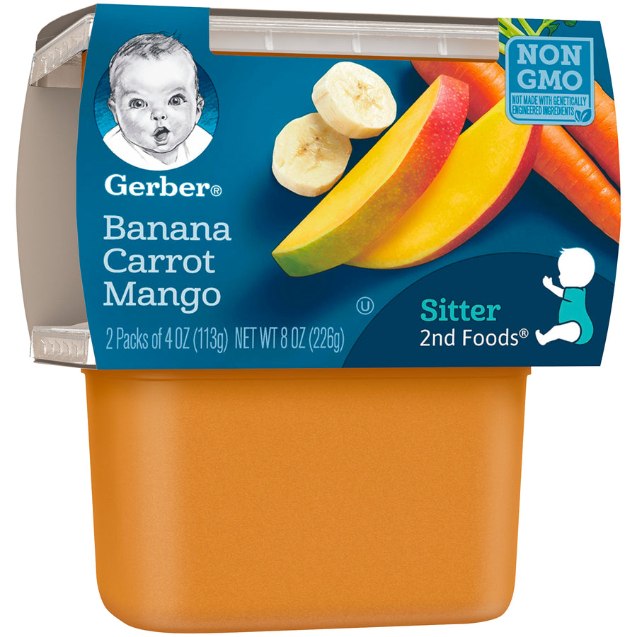 Gerber 2Nd Foods Plastic Banana Carrot & Mango 2/4 Oz 4Oz