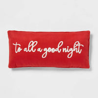 26'' Oblong Flannel "To All A Good Night" Decorative Throw Pillow Red - Threshold™