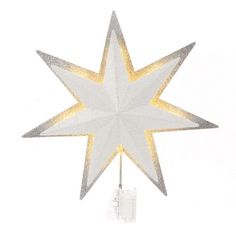 Unlit Metal Glitter Star Christmas Tree Topper Silver - Wondershop™